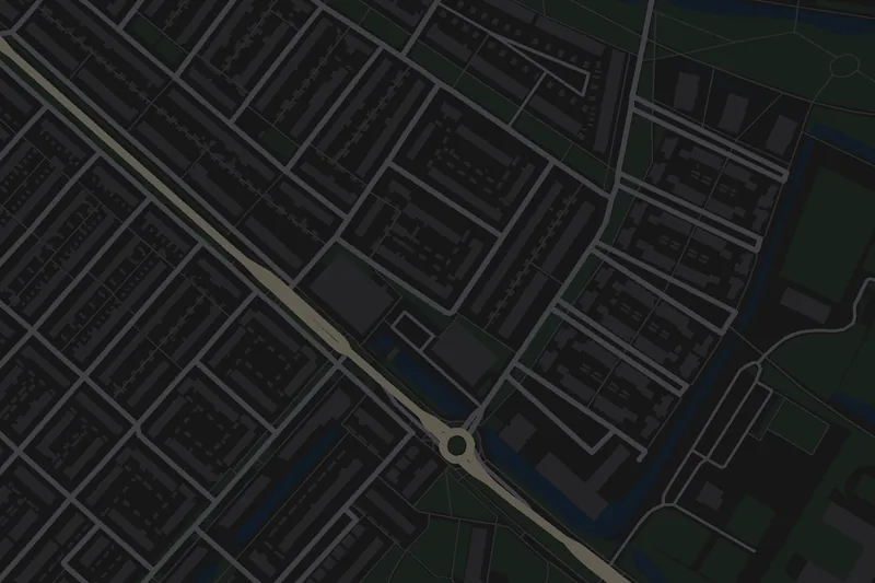 Kaartje van de buurt rond de Engelwortelstraat in Arnhem-Zuid